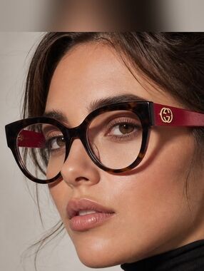 Gucci Cat Eye Eyeglasses Frame Glitter Arms